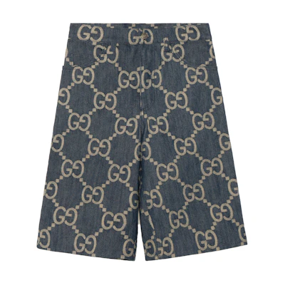 Gucci SS22 Blue Double-Sided Casual Shorts with Mid-Rise Fit 674371-XDBTY-4492
