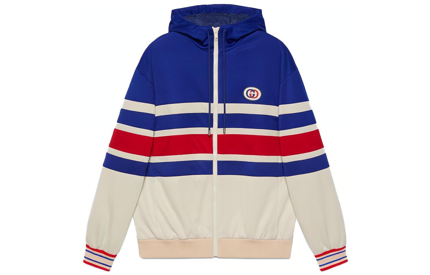 Gucci SS22 Blue Hoodie with Logo Print Patches 683516-XJD3R-4426