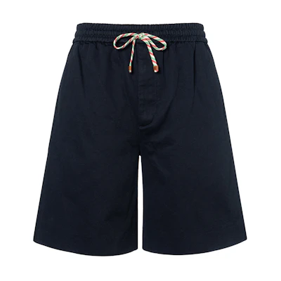 Gucci SS22 Blue Logo Print Drawstring Casual Straight Shorts for Men 694115-Z8A0M-4020
