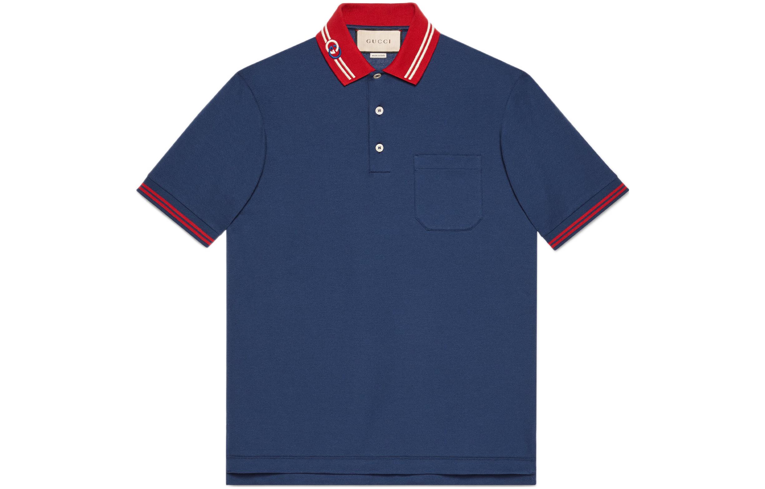 Gucci SS22 Blue Striped Button-Up Polo Shirt for Men 658067-XJDI2-4714