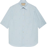 Gucci SS22 Blue Striped Cotton Sun Protection Shirt 673493-ZAHIR-4043 Gucci SS22 Blue Striped Cotton Sun Protection Shirt 673493-ZAHIR-4043