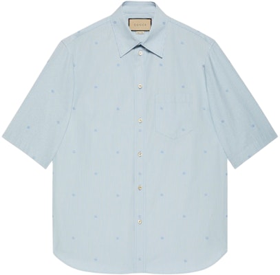 Gucci SS22 Baju Pelindung Matahari Biru Berjalur Kapas 673493-ZAHIR-4043 Buy Gucci SS22 Baju Pelindung Matahari Biru Berjalur Kapas 673493-ZAHIR-4043