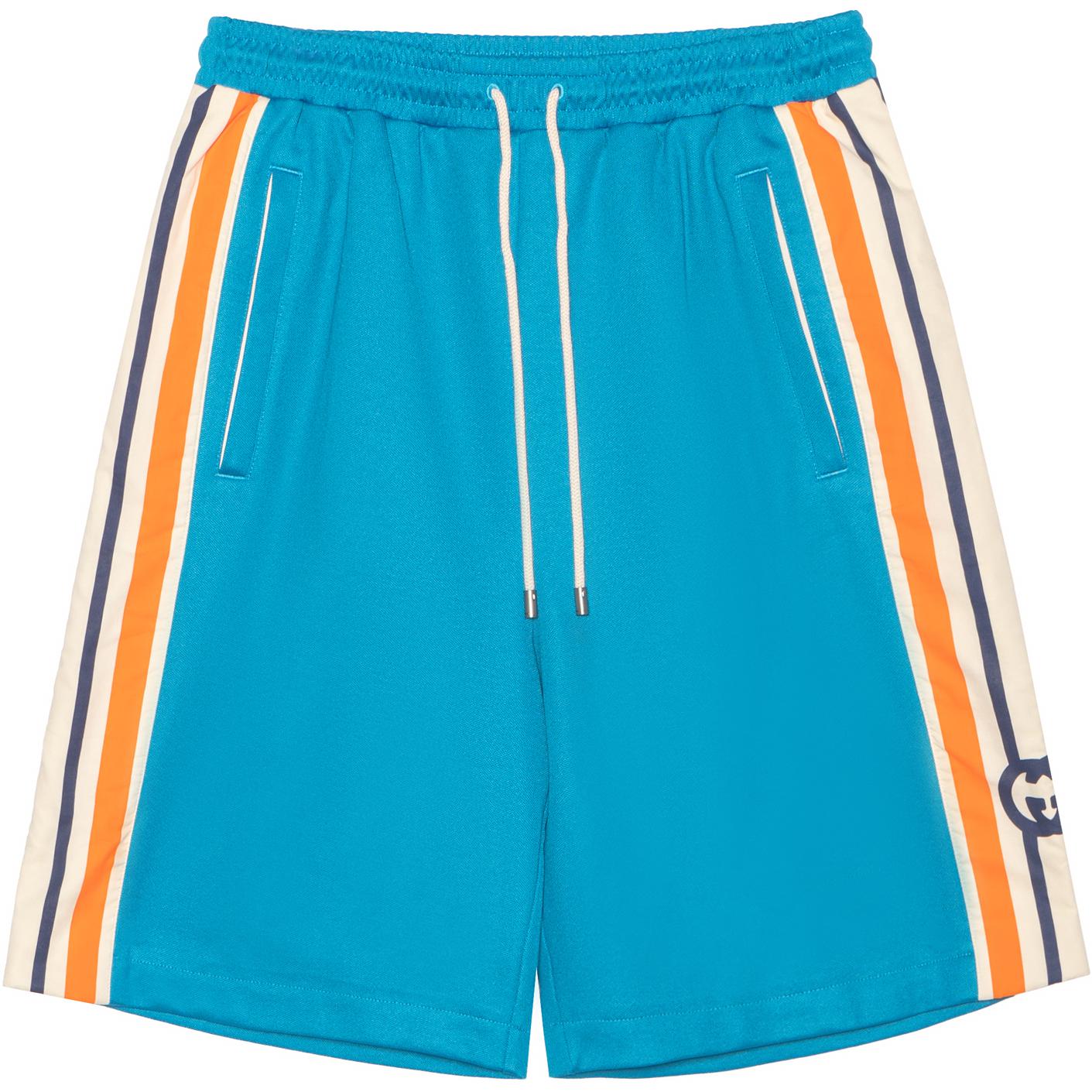 Gucci SS22 Blue Striped Knit Shorts 673308-XJDU1-4628