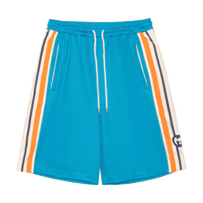 Gucci SS22 Blue Striped Knit Shorts 673308-XJDU1-4628