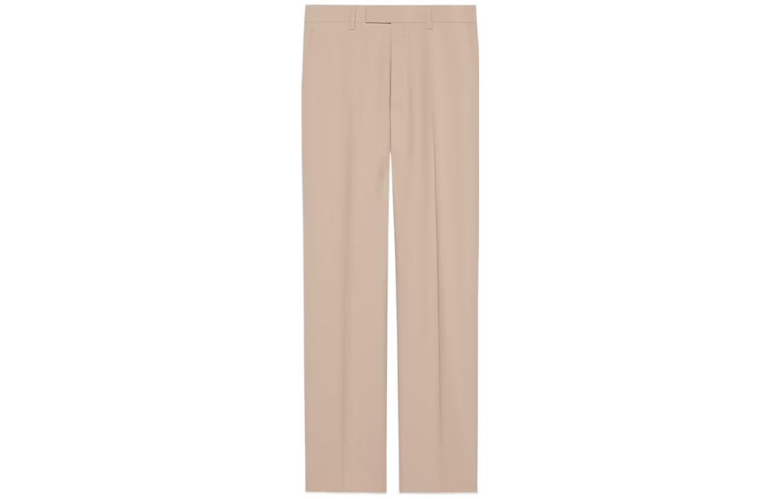 Gucci SS22 Brown Solid Button Straight Casual Trousers 680704Z798C-2375