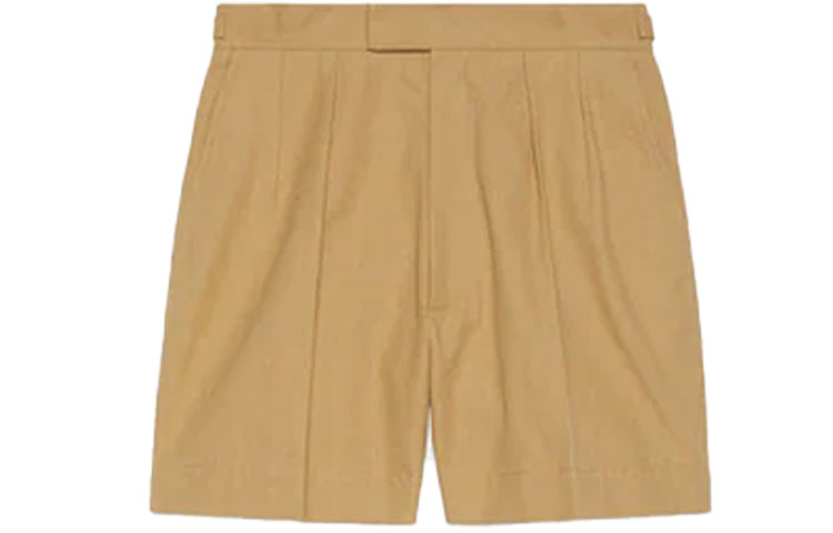 Gucci SS22 Camel Relaxed Fit Straight-Leg Casual Shorts 619084-Z8AK3-2578