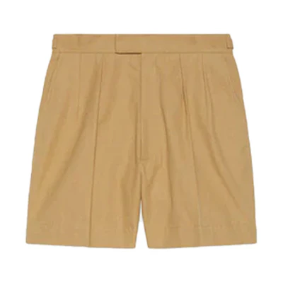 Gucci SS22 Camel Relaxed Fit Straight-Leg Casual Shorts 619084-Z8AK3-2578