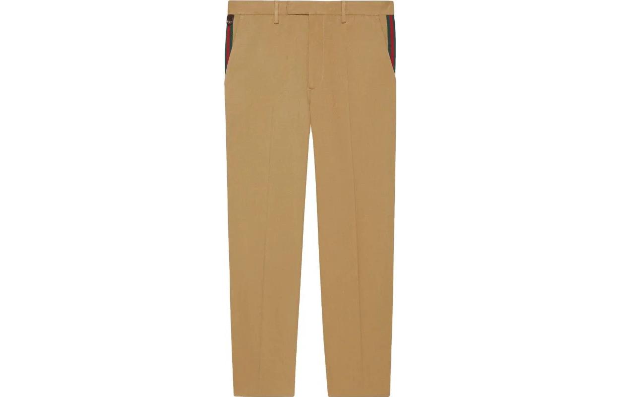 Gucci SS22 Casual Pants with Pocket Strap Detail in Khaki 668588-Z8AQY-9727