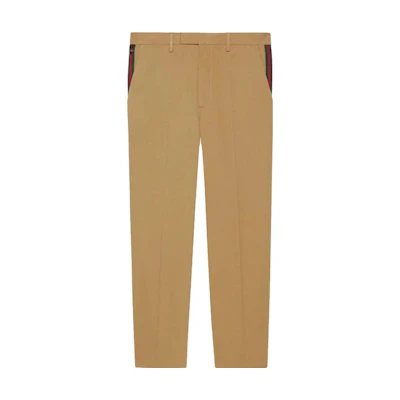 Gucci SS22 Casual Pants with Pocket Strap Detail in Khaki 668588-Z8AQY-9727