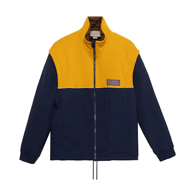 GUCCI SS22 Colorblock Zip Long Sleeve Jacket with Detachable Sleeves Navy Men. 673635-XJDVC-7211