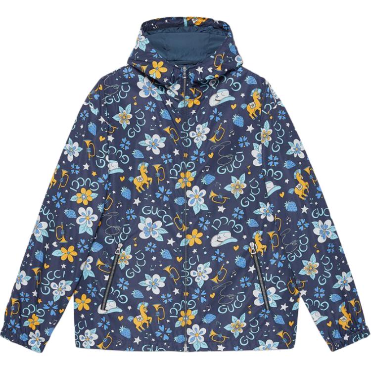 Gucci SS22 Floral and Horse Print Jacket Men’s Blue 690272-ZAI0T-4520