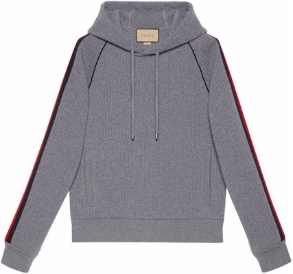グッチ SS22 グレー フーディー ストライプディテール付き 673623-XJDU4-1093 Buy グッチ SS22 グレー フーディー ストライプディテール付き 673623-XJDU4-1093