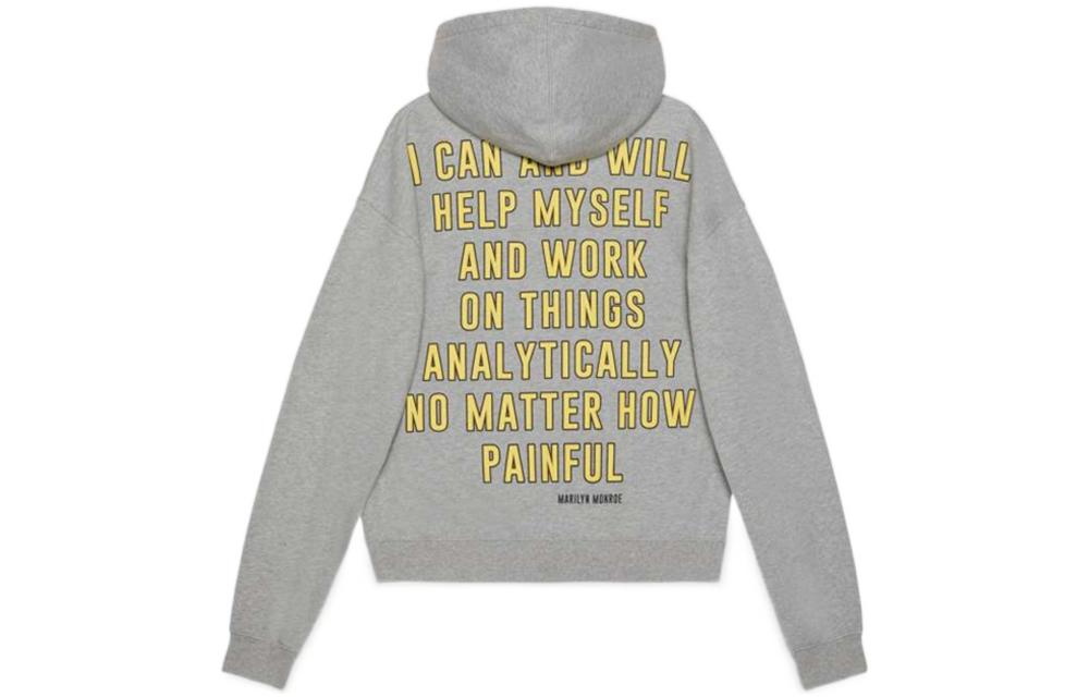 GUCCI SS22 Grey Alphabet Cat Print Hoodie Unisex Long Sleeve Casual Sweater 700120-XJEIV-1093 圖 3