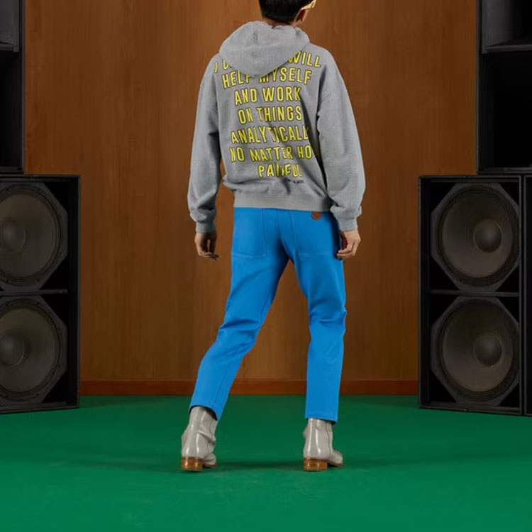 GUCCI SS22 Grey Alphabet Cat Print Hoodie Unisex Long Sleeve Casual Sweater 700120-XJEIV-1093 圖 5