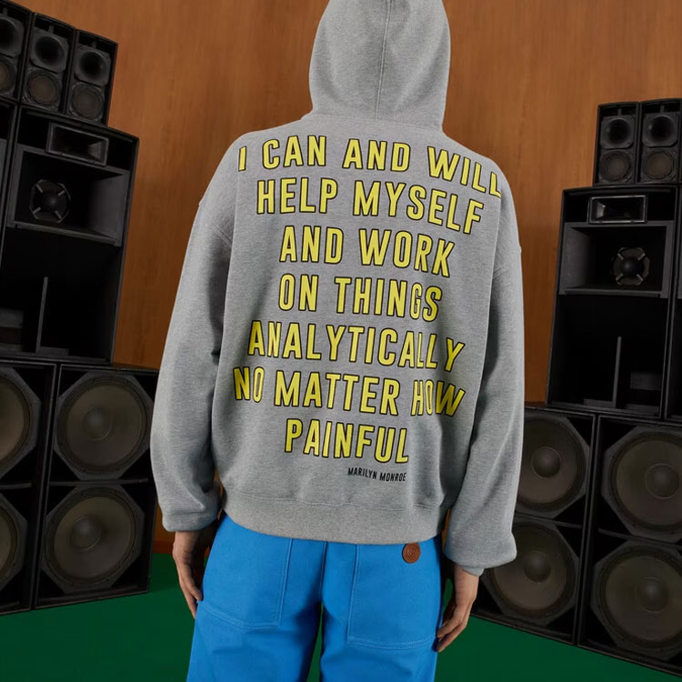 GUCCI SS22 Grey Alphabet Cat Print Hoodie Unisex Long Sleeve Casual Sweater 700120-XJEIV-1093 圖 6