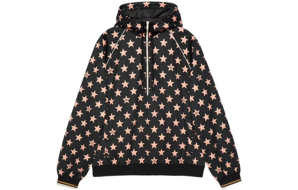 Gucci SS22 Half-Zip Hoodie with Star Print Black 705297-XJEOP-1082