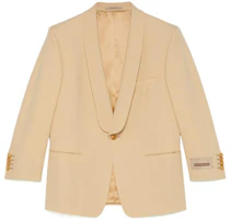 Gucci SS22 Ivory Wool Single-Breasted Blazer 685845-Z568J-9310 Gucci SS22 Ivory Wool Single-Breasted Blazer 685845-Z568J-9310