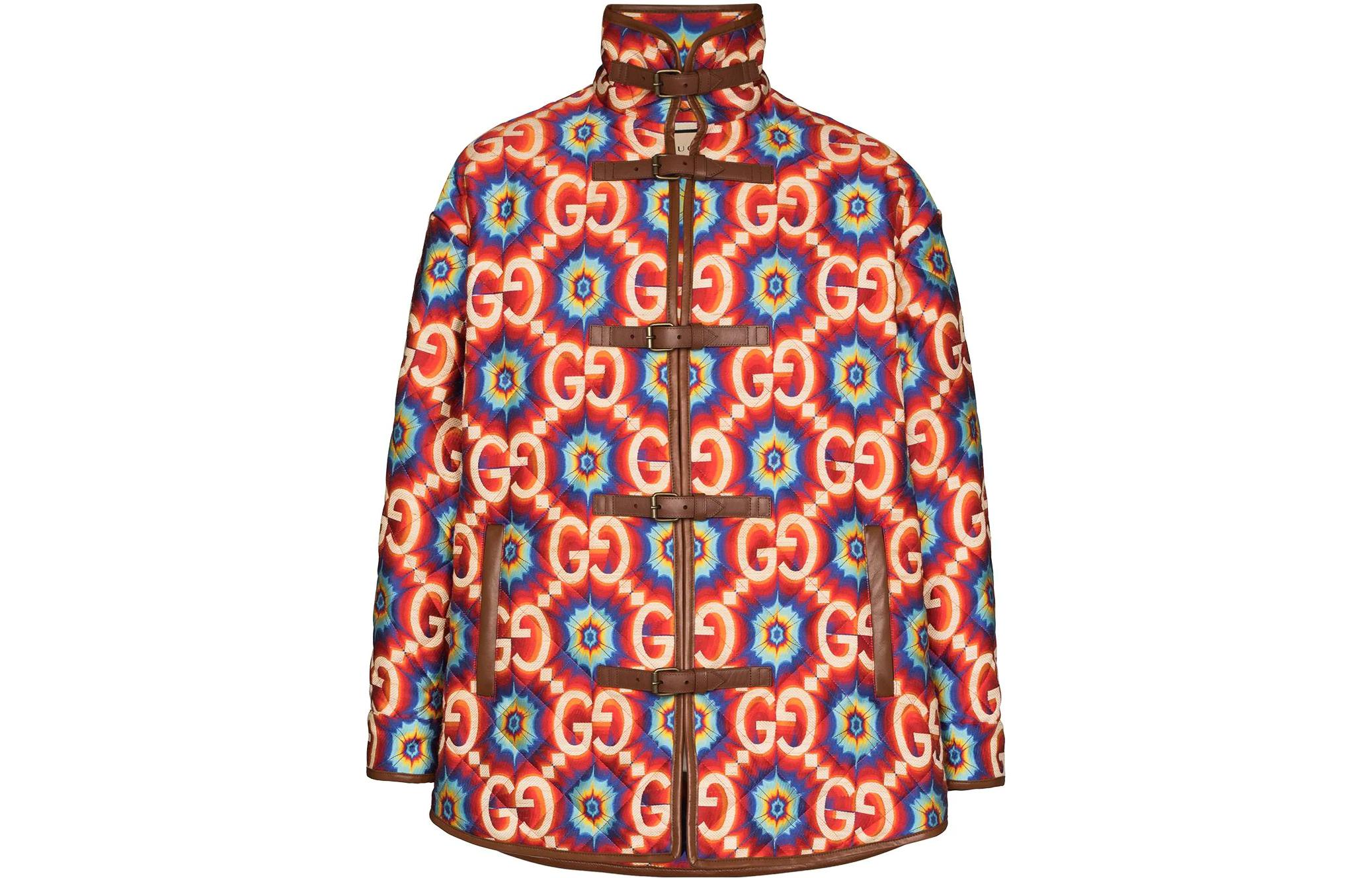 Gucci SS22 Kaleidoscope Logo Quilted Jacket Multicolor 672218-Z8AR7-6227