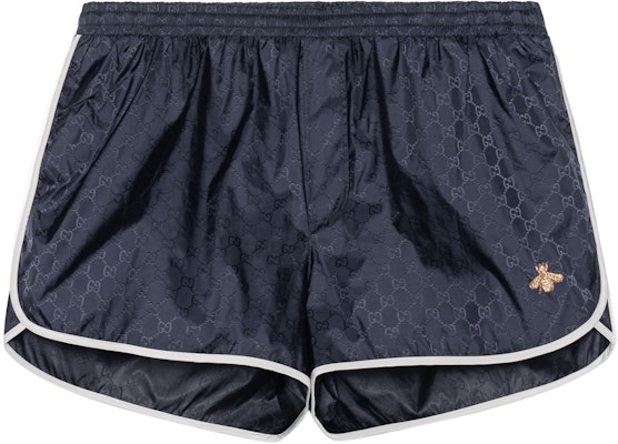 Gucci SS22 Letter Print Bee Embroidered Relaxed Shorts Navy Blue 410571-XR898-4824 Buy Gucci SS22 Letter Print Bee Embroidered Relaxed Shorts Navy Blue 410571-XR898-4824