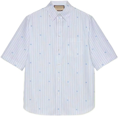 Gucci SS22 Camisa Azul UV con Logo y Rayas Estampadas de un Solo Botón 699128-ZAIUO-9059 Buy Gucci SS22 Camisa Azul UV con Logo y Rayas Estampadas de un Solo Botón 699128-ZAIUO-9059