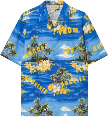 Gucci SS22 Love Parade Baju Lengan Pendek Cetak Botani Biru Sunscreen 694124-ZAJSR-4464 Buy Gucci SS22 Love Parade Baju Lengan Pendek Cetak Botani Biru Sunscreen 694124-ZAJSR-4464