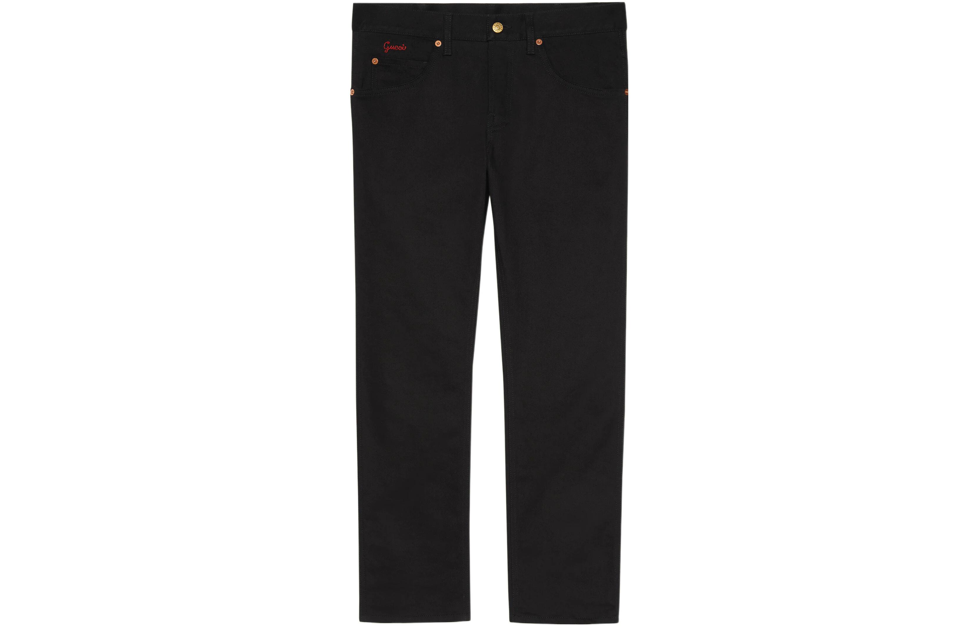 Gucci SS22 Love Parade Tapered Straight-Leg Jeans Mens Black 408637-XDB1Q-1043