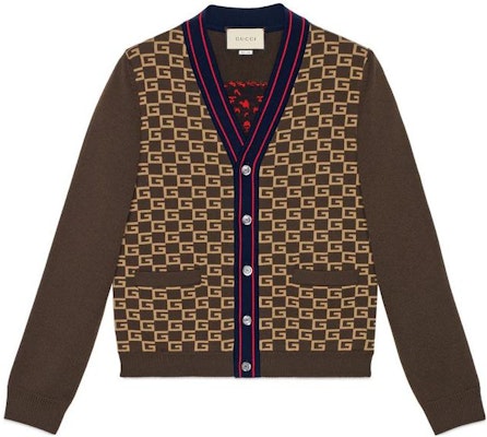 Gucci SS22 Sweater Rajut Monogram Jacquard Lengan Panjang Coklat Pria 522543-X9U22-2097 Buy Gucci SS22 Sweater Rajut Monogram Jacquard Lengan Panjang Coklat Pria 522543-X9U22-2097