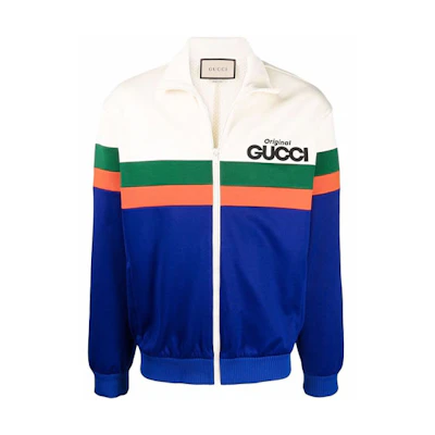 Gucci SS22 Multicolor Zip-Up Jacket with Letter Logo Print 673297-XJDUZ-9093