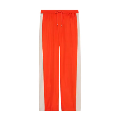 Gucci SS22 Orange Knit Track Pants with Contrasting Side Stripes 693026-XJEDC-7387