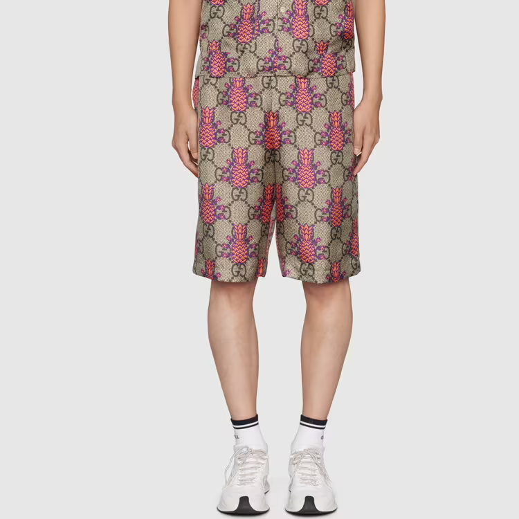 GUCCI SS22 Pineapple Print Beige Relaxed Fit Shorts Men’s Fashion. 677067-ZAIEJ-2369 圖 4