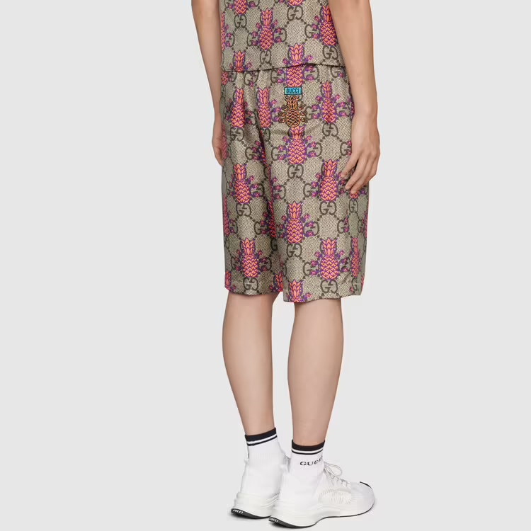 GUCCI SS22 Pineapple Print Beige Relaxed Fit Shorts Men’s Fashion. 677067-ZAIEJ-2369 圖 5