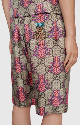GUCCI SS22 菠萝印花米色宽松版型短裤 男士时尚. 677067-ZAIEJ-2369 Details for GUCCI SS22 菠萝印花米色宽松版型短裤 男士时尚. 677067-ZAIEJ-2369