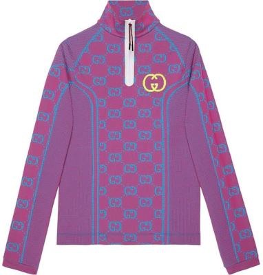 Gucci SS22 紫色提花半拉鍊套頭運動衫 693107-XJEAH-5849 Buy Gucci SS22 紫色提花半拉鍊套頭運動衫 693107-XJEAH-5849