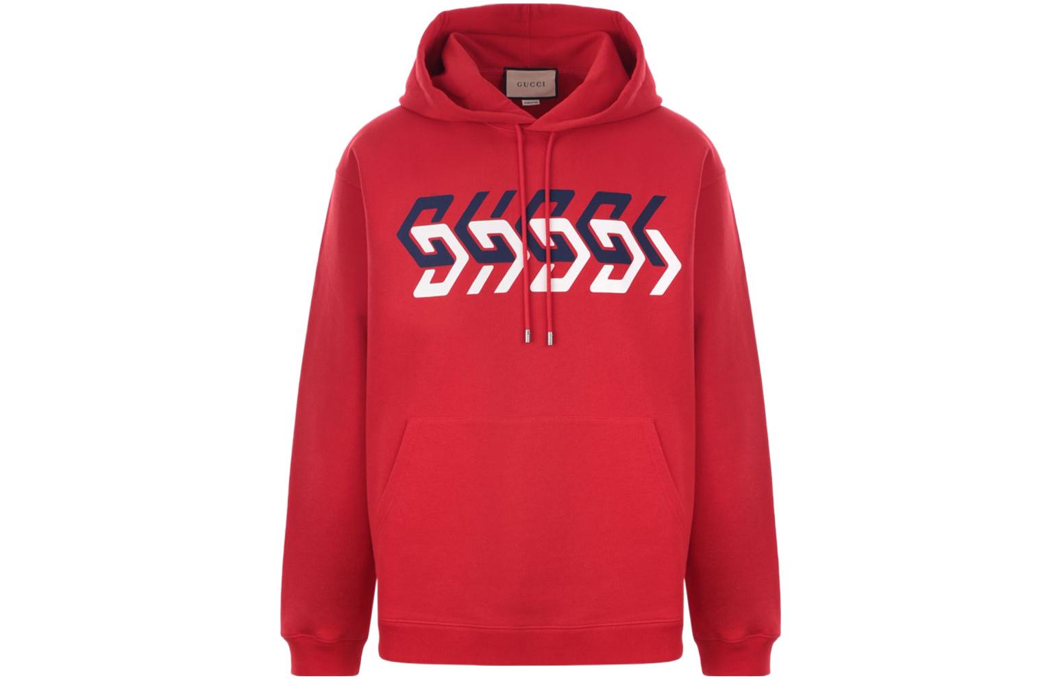 Gucci SS22 Red Mirror Print Cotton Hoodie for Men 681210-XJDV3-6229