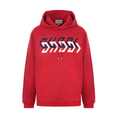 Gucci SS22 Red Mirror Print Cotton Hoodie for Men 681210-XJDV3-6229