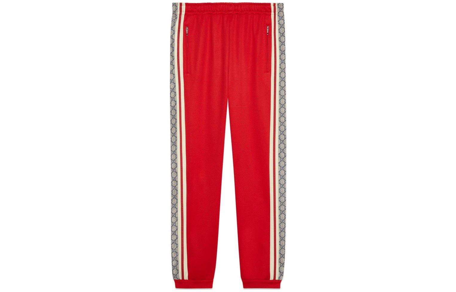 Gucci SS22 Red Striped Knit Jogger Pants 545603-XJAC0-6116