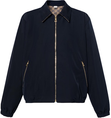 Gucci SS22 Jaket Zip Monogram Boleh Balik Coklat Muda/Biru Navy 694163-ZAI6D-4330 Buy Gucci SS22 Jaket Zip Monogram Boleh Balik Coklat Muda/Biru Navy 694163-ZAI6D-4330