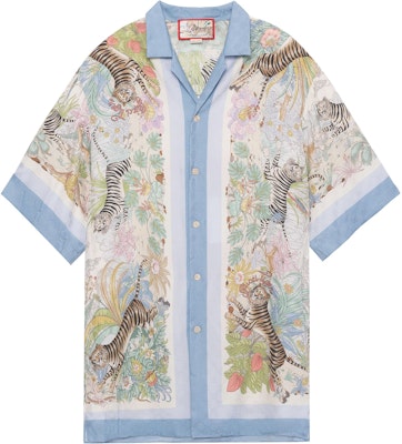 グッチ SS22 シングルブレスト アイボリーブルータイガープリントシャツ 685929-ZAIKL-4311 Buy グッチ SS22 シングルブレスト アイボリーブルータイガープリントシャツ 685929-ZAIKL-4311