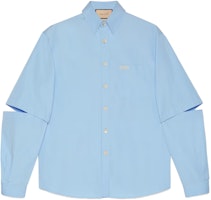 Gucci SS22 Solid Color Point Collar Button-Up Shirt Light Blue 742715ZANU54990 Gucci SS22 Solid Color Point Collar Button-Up Shirt Light Blue 742715ZANU54990