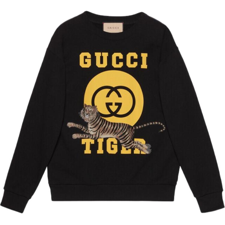 Gucci SS22 Tiger Head Logo Crewneck Sweatshirt Black - 623245-XJD3U-1152