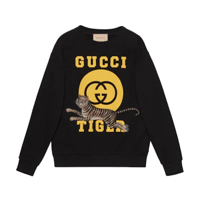 Gucci SS22 Tiger Head Logo Crewneck Sweatshirt Black - 623245-XJD3U-1152
