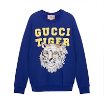 Gucci SS22 Tiger Head Print Pullover Sweatshirt Blue 623245-XJD3T-4622 Gucci SS22 Tiger Head Print Pullover Sweatshirt Blue 623245-XJD3T-4622