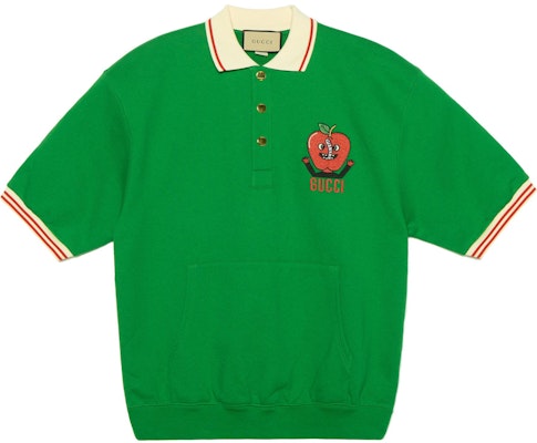 Gucci SS22 Unisex Green Polo with Apple Embroidery 658081-XJEHZ-3129 Buy Gucci SS22 Unisex Green Polo with Apple Embroidery 658081-XJEHZ-3129
