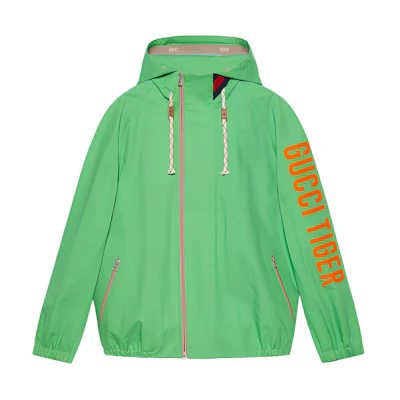 Gucci SS22 Water-Resistant Green Zip-Up Hooded Jacket 683260-Z8AXJ-3623