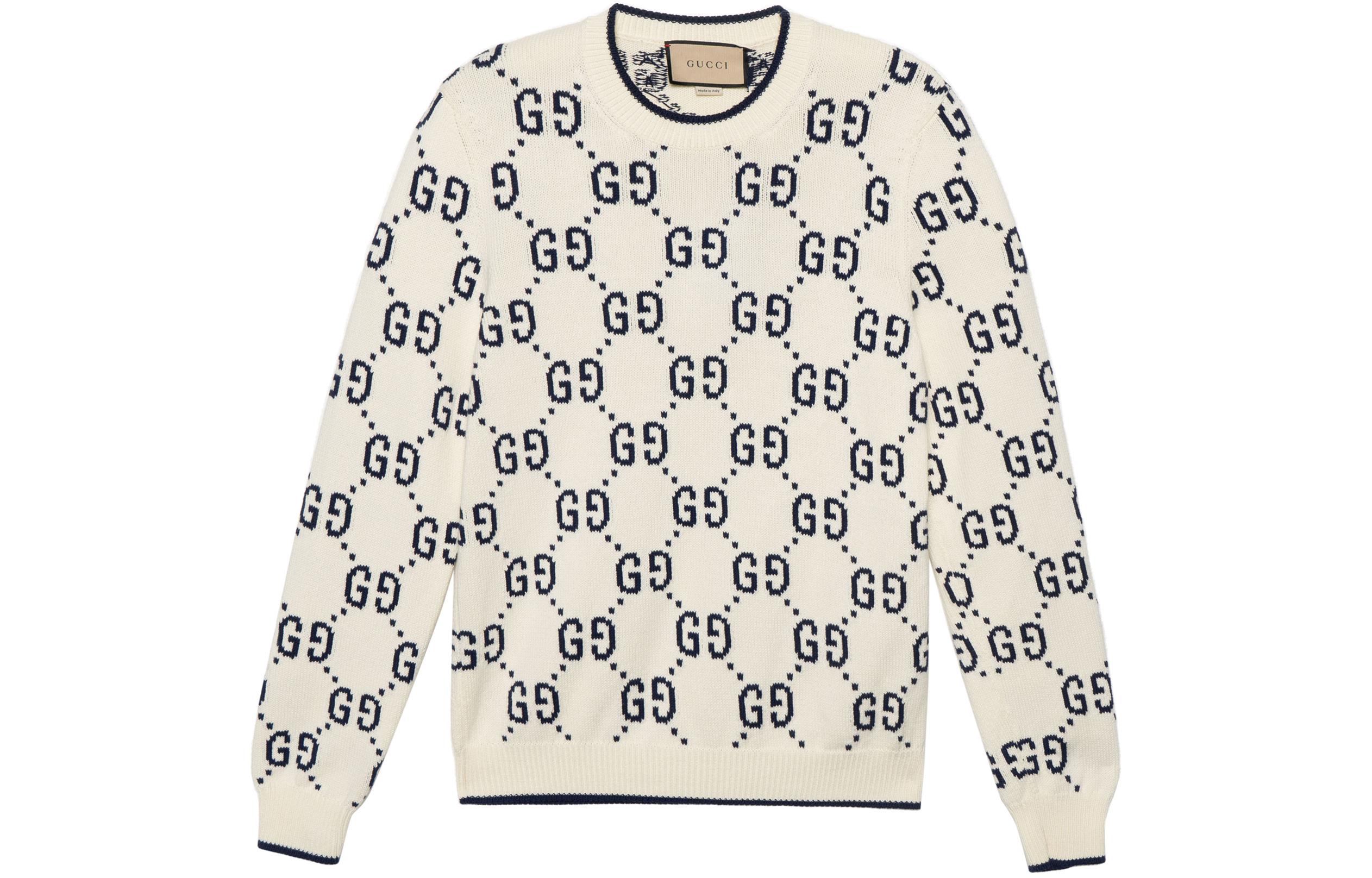 Gucci SS22 White Pullover Sweatshirt with Logo Print 694767-XKCDF-9145