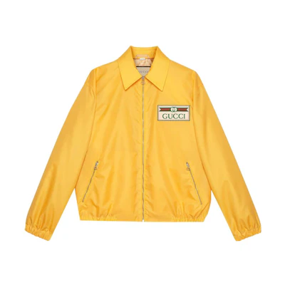 Gucci SS22 Yellow Logo Patch Zip-Up Jacket 654024-ZAGPW-7707