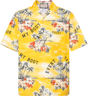 Gucci SS22 Camisa Amarilla Cuello Polo Estampado Letras Manga Corta. 694124-ZAJSS-7371 Buy Gucci SS22 Camisa Amarilla Cuello Polo Estampado Letras Manga Corta. 694124-ZAJSS-7371