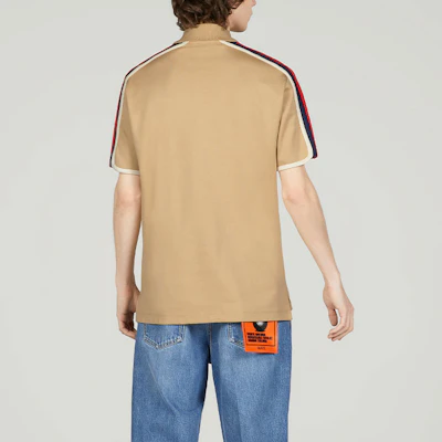 GUCCI SS23 米色條紋印花短袖POLO衫. 742382-XJFGI-9751 Purchase GUCCI SS23 米色條紋印花短袖POLO衫. 742382-XJFGI-9751