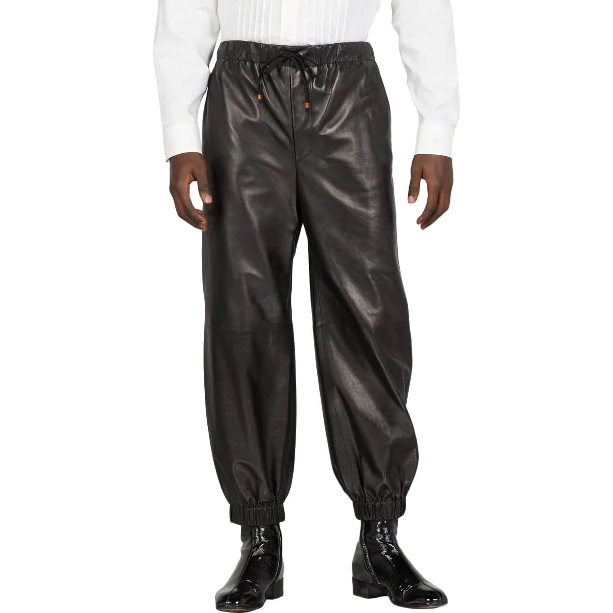 GUCCI SS23  Black Glossy Solid Mid-Rise Elastic Joggers. 738235-XNAWX-1000 圖 5