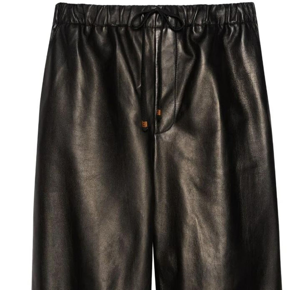 GUCCI SS23  Black Glossy Solid Mid-Rise Elastic Joggers. 738235-XNAWX-1000 圖 7